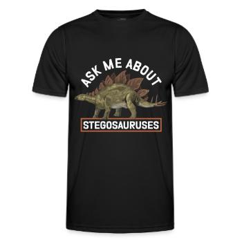 Stegosaurus Dinosaurier Geschenke - Männer Funktions-T-Shirt - Schwarz - Vorne - AI Model Male 178 dark (178cm)