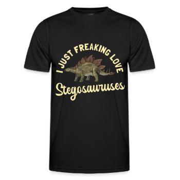 Stegosaurus Dino Geschenke - Männer Funktions-T-Shirt - Schwarz - Vorne - AI Model Male 178 dark (178cm)