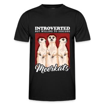 Meerkat funny meerkat - Men's Functional T-Shirt - black - Front - AI Model Male 178 dark (178cm)