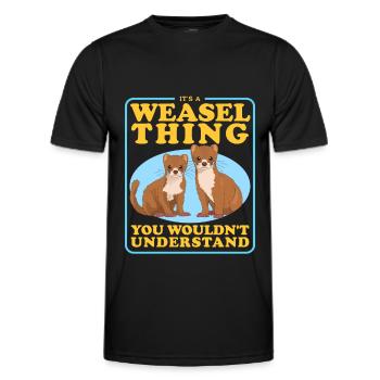 Weasel Mouse Weasel Dwarf Weasel Gift - Men's Functional T-Shirt - black - Front - AI Model Male 178 dark (178cm)