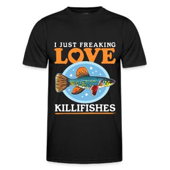 Killifish Egg-laying Toothcarp Fish Gift - Men's Functional T-Shirt - black - Front - AI Model Male 178 dark (178cm)