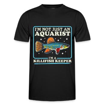 Killifish Fish Egg-laying Toothcarp Gift - Men's Functional T-Shirt - black - Front - AI Model Male 178 dark (178cm)