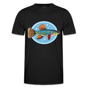 Killifish Egg-laying Toothcarp Fish Gifts - Men's Functional T-Shirt - black - Front - AI Model Male 178 dark (178cm)