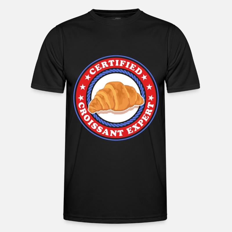 Croissant Experte Hörnchen Beugel Geschenk - Männer Funktions-T-Shirt - Schwarz