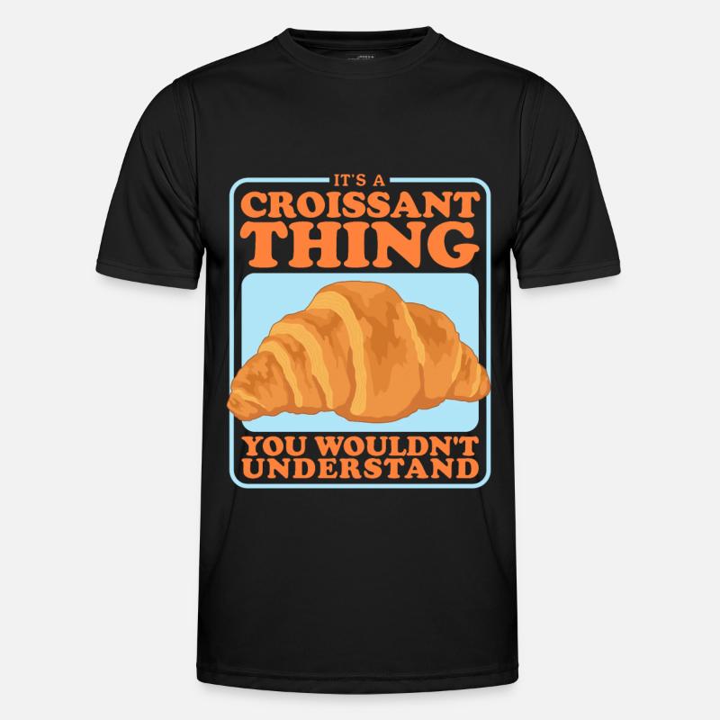 Croissant Gipfeli Hörnchen Beugel Geschenke - Männer Funktions-T-Shirt - Schwarz