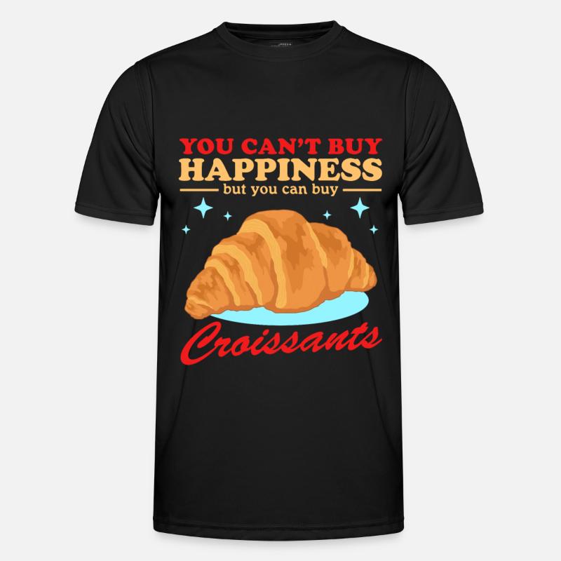 Croissant Beugel Hörnchen Geschenk - Männer Funktions-T-Shirt - Schwarz