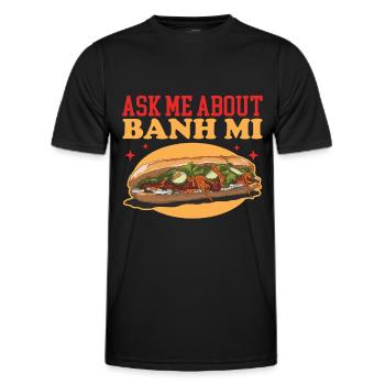Banh Mi Bánh Mì Geschenk - Männer Funktions-T-Shirt - Schwarz - Vorne - AI Model Male 178 dark (178cm)