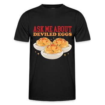 Gefüllte Eier Deviled Eggs Geschenk - Männer Funktions-T-Shirt - Schwarz - Vorne - AI Model Male 178 dark (178cm)