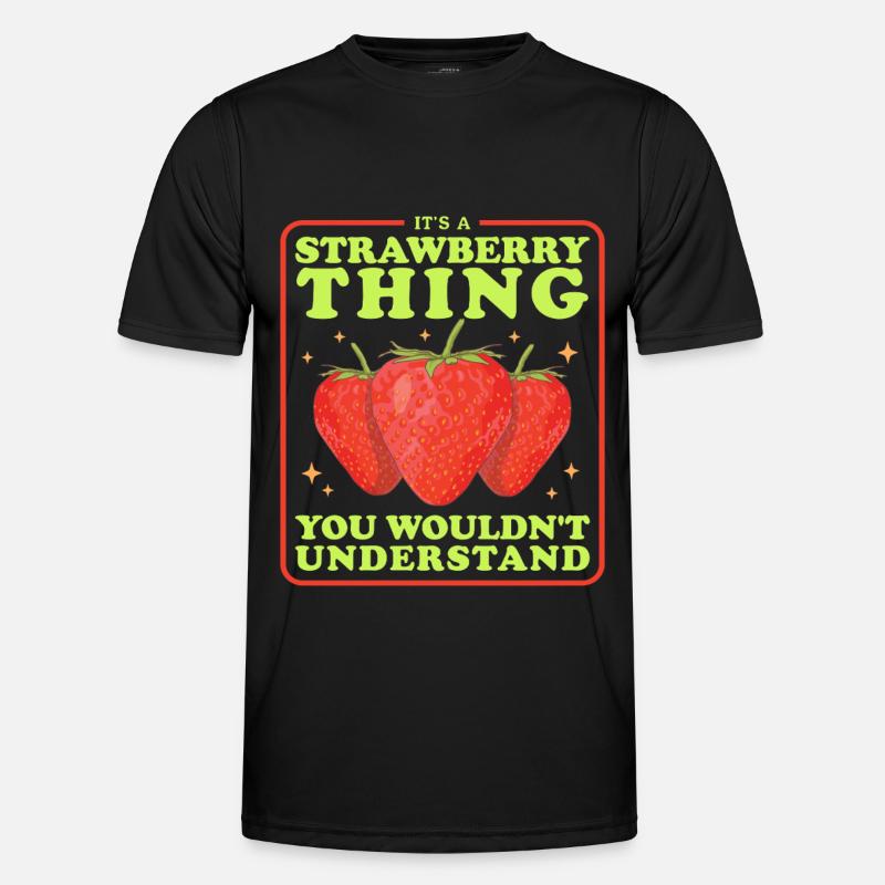 Erdbeeren Erdbeere Strawberry Geschenke - Männer Funktions-T-Shirt - Schwarz