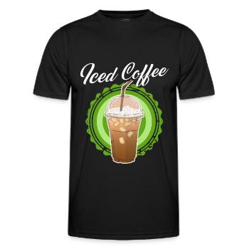 Iced Coffee Iced Coffee Coffee Lover Gift - Men's Functional T-Shirt - black - Front - AI Model Male 178 dark (178cm)