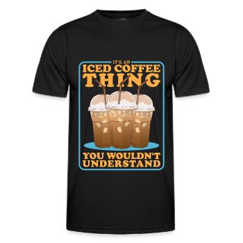 Iced Coffee Iced Coffee Coffee Lover Gift - Men's Functional T-Shirt - black - Front - AI Model Male 178 dark (178cm)