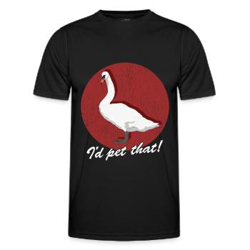 Swan Swans Swan Lover Gift - Men's Functional T-Shirt - black - Front - AI Model Male 178 dark (178cm)