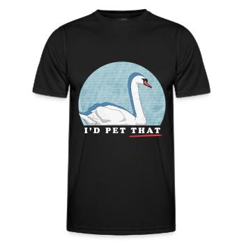 Swan Swans Swan Lover Gifts - Men's Functional T-Shirt - black - Front - AI Model Male 178 dark (178cm)