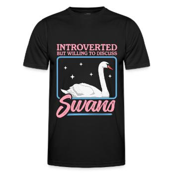 Swans Swan Swan Lover Gift - Men's Functional T-Shirt - black - Front - AI Model Male 178 dark (178cm)