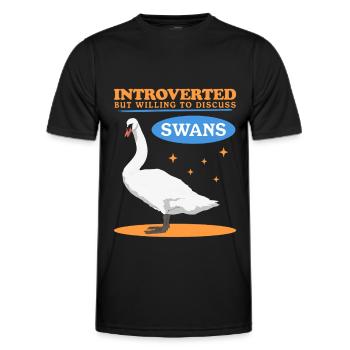 Swans Swans Swan Lover Gifts - Men's Functional T-Shirt - black - Front - AI Model Male 178 dark (178cm)