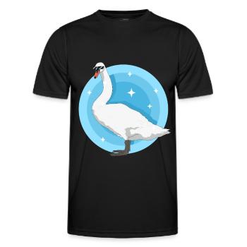 Swan Swans Swan Lover Gifts - Men's Functional T-Shirt - black - Front - AI Model Male 178 dark (178cm)