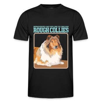 Collie Longhair Collie Dog Rough Collies Gifts - Men's Functional T-Shirt - black - Front - AI Model Male 178 dark (178cm)