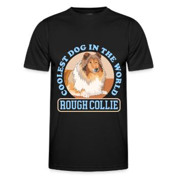 Collie Longhair Collie Rough Collies Gift - Men's Functional T-Shirt - black - Front - AI Model Male 178 dark (178cm)