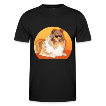 Collie Longhair Collie Rough Collies Gifts - Men's Functional T-Shirt - black - Front - AI Model Male 178 dark (178cm)