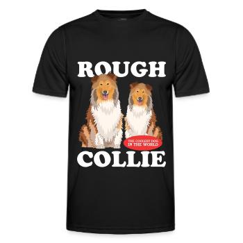 Collie Longhair Collies Rough Collies Gift - Men's Functional T-Shirt - black - Front - AI Model Male 178 dark (178cm)
