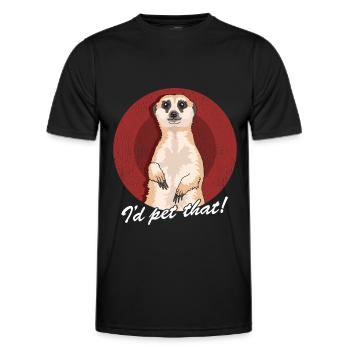 Meerkat funny meerkat - Men's Functional T-Shirt - black - Front - AI Model Male 178 dark (178cm)