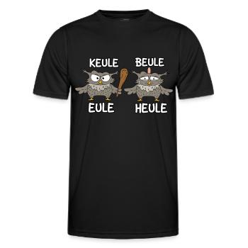 Keule Beule Eule Heule - Männer Funktions-T-Shirt - Schwarz - Vorne - AI Model Male 178 dark (178cm)