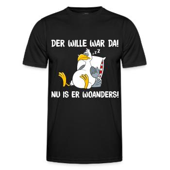 Der Wille war da - Männer Funktions-T-Shirt - Schwarz - Vorne - AI Model Male 178 dark (178cm)