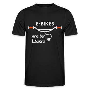Les vélos électriques sont pour les perdants - T-shirt sport Homme - noir - Devant - AI Model Male 178 dark (178cm)
