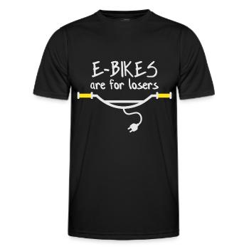 Les vélos électriques sont pour les perdants - T-shirt sport Homme - noir - Devant - AI Model Male 178 dark (178cm)