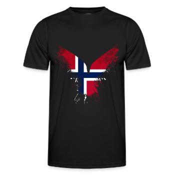 Drapeau de la Norvège - T-shirt sport Homme - noir - Devant - AI Model Male 178 dark (178cm)