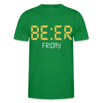 BEER Friday - Men's Functional T-Shirt - kelly green - Front - AI Model Male 178 dark (178cm)