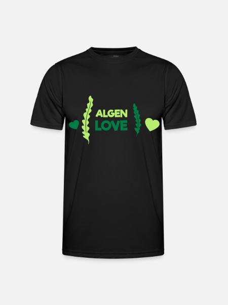 Algen Love - Männer Funktions-T-Shirt - Schwarz