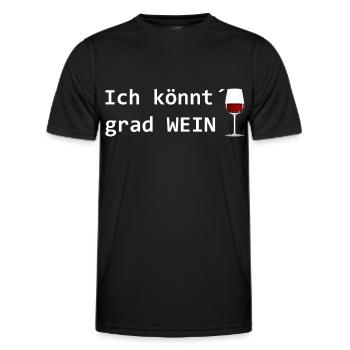 Wein lustiger Spruch - Männer Funktions-T-Shirt - Schwarz - Vorne - AI Model Male 178 dark (178cm)