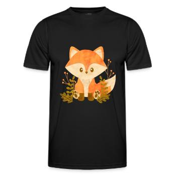 Renard mignon - T-shirt sport Homme - noir - Devant - AI Model Male 178 dark (178cm)