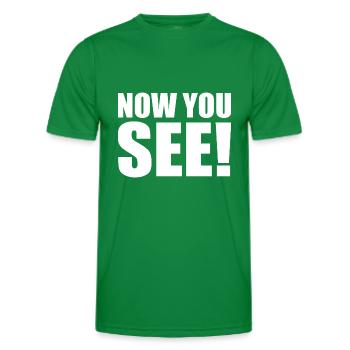 Now you see - T-shirt sport Homme - vert - Devant - AI Model Male 178 dark (178cm)