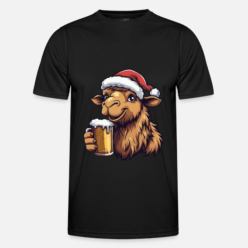 Kamel Weihnachten Bier Lustig Männer Funktions-T-Shirt
