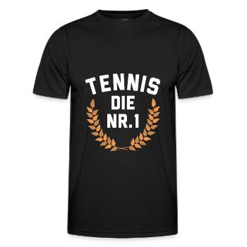 Tennis champion Pokal Pokalsieger Tennisspieler - Männer Funktions-T-Shirt - Schwarz - Vorne - AI Model Male 178 dark (178cm)