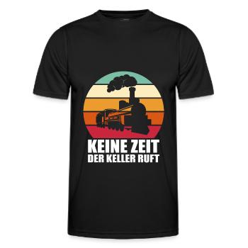 Eisenbahn Modellbau Lok Modellbauer Geschenk - Männer Funktions-T-Shirt - Schwarz - Vorne - AI Model Male 178 dark (178cm)