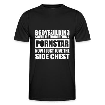 Bodybuilding Gym Krafttraining Pornstar Fitness - Männer Funktions-T-Shirt - Schwarz - Vorne - AI Model Male 178 dark (178cm)