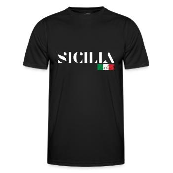 SIZILIEN SICILIA ITALIEN ITALIA URLAUB (w) - Männer Funktions-T-Shirt - Schwarz - Vorne - AI Model Male 178 dark (178cm)