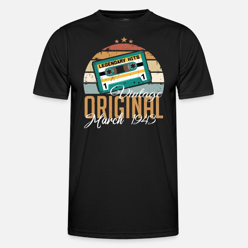 March 1943 - Birthday present - Men's Functional T-Shirt - black