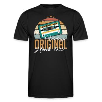 März 1932 - Geburtstagsgeschenk - Männer Funktions-T-Shirt - Schwarz - Vorne - AI Model Male 178 dark (178cm)