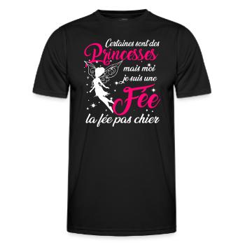 Certaines sont des princesses fée la pas chier - T-shirt sport Homme - noir - Devant - AI Model Male 178 dark (178cm)