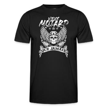 vieux motard que jamais - T-shirt sport Homme - noir - Devant - AI Model Male 178 dark (178cm)