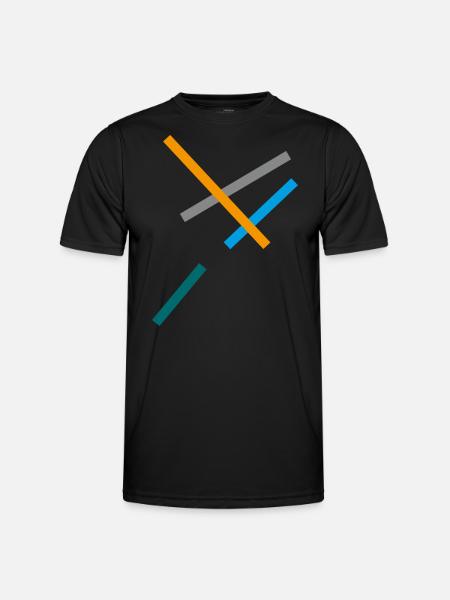 Minimal stripe design - Men's Functional T-Shirt - black