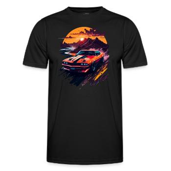 Voiture de sport classique - T-shirt sport Homme - noir - Devant - AI Model Male 178 dark (178cm)