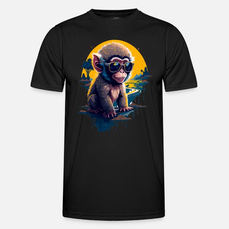 Cooler Affe - Männer Funktions-T-Shirt - Schwarz