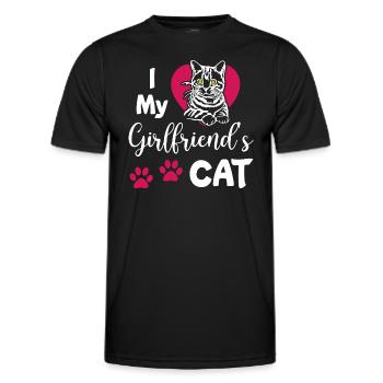 J’aime le chat de mes copines - T-shirt sport Homme - noir - Devant - AI Model Male 178 dark (178cm)