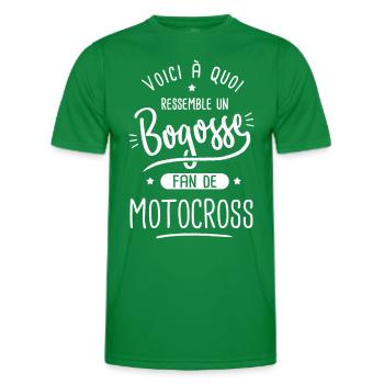 motocross Bogosse fan de sport moto cross - T-shirt sport Homme - vert - Devant - AI Model Male 178 dark (178cm)