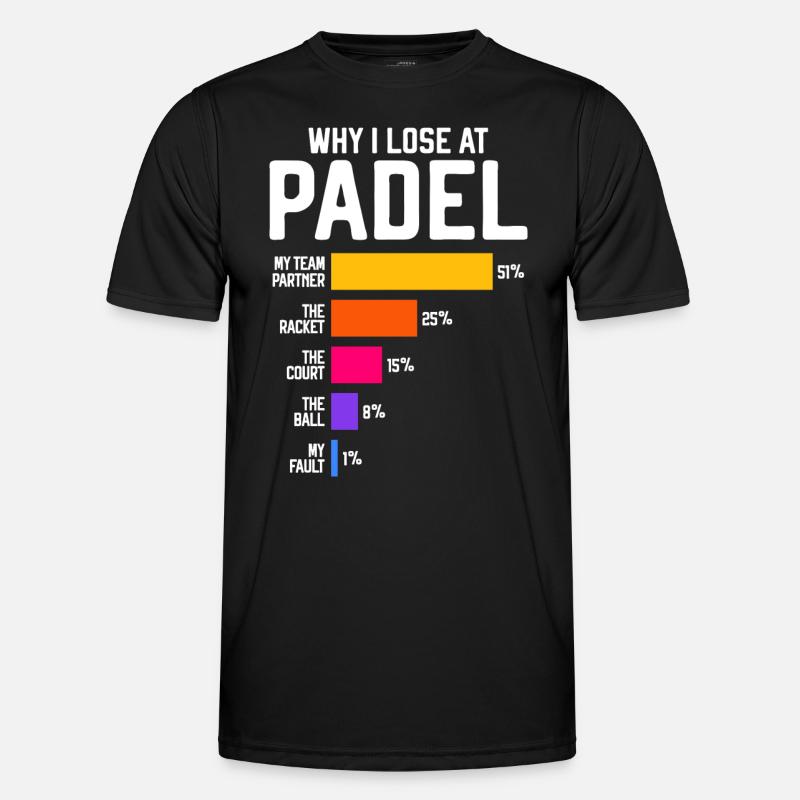 Cómo es que pierdo en Padel - Pádel divertido - Camiseta funcional para hombres - negro